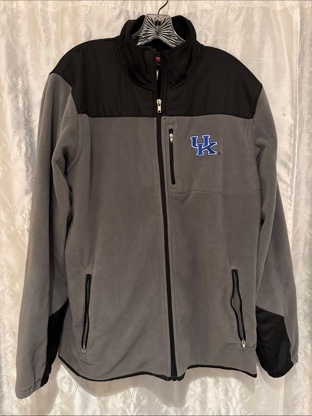 University of Kentucky Genuine Stuff Men's Gray Fleece Jacket Size Medium 🔥 G13
